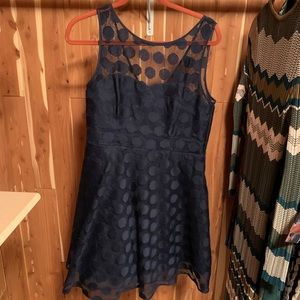 Betsey Johnson Navy polka dot dress